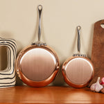 Mauviel M'3 S 3.2-Qt Copper Saute Pan With Lid, Cast Stainless Steel Handle