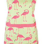 MU Kitchen Adjustable Cotton Designer Apron, 35-Inches, Flock of Flamingos