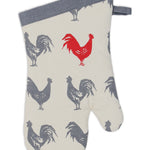 MU Kitchen 100% Cotton Terry-Lined Designer Oven Mitt, 13-Inch, Hen House