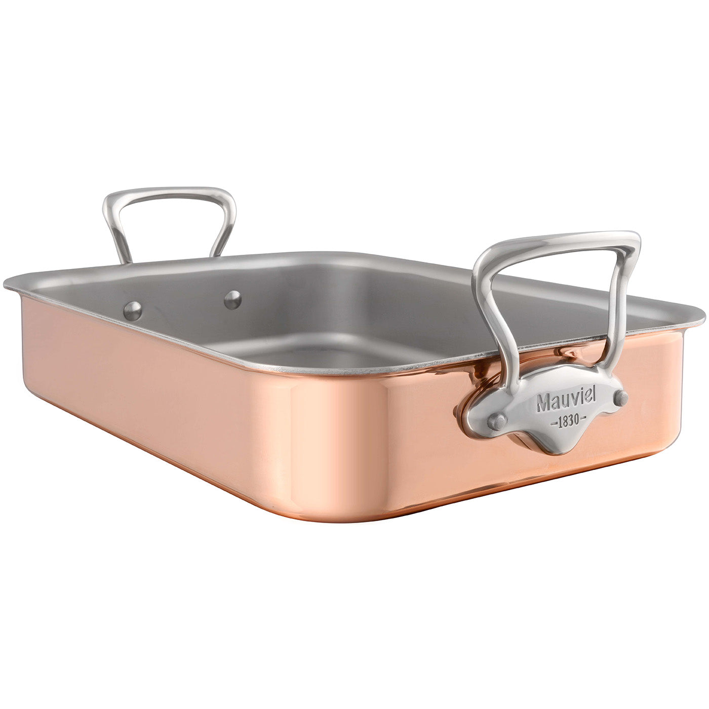Mauviel M'150s Copper Tri-Ply Roasting Pan with Rack, 15.7 x 11.8-Inch