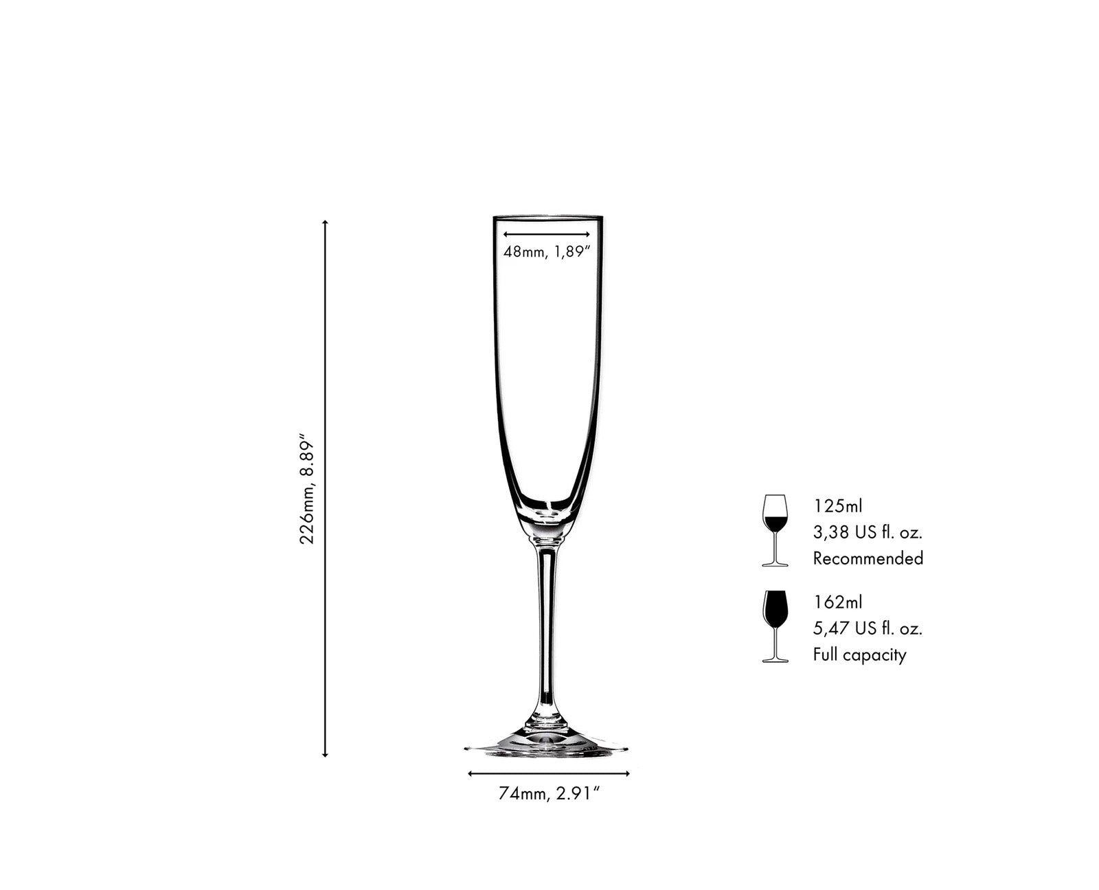 Riedel Vinum Champagne Flute 2 Piece Glass Set with Polishing Cloth