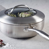 Scanpan CTX 4 Quart Nonstick Deep Saute Pan With Lid, 10.25 Inch, Stainless Steel