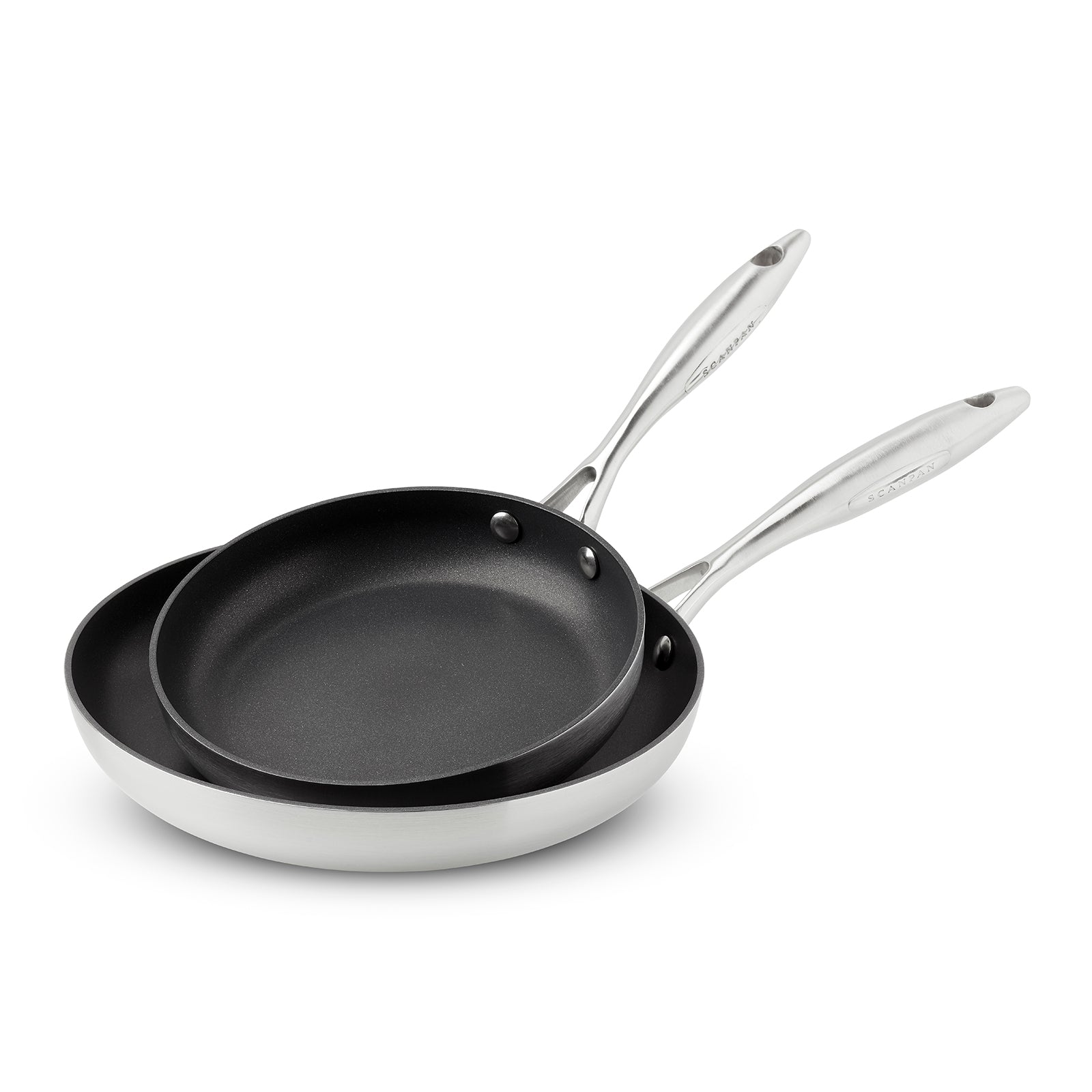 Scanpan CTX 2 Piece Nonstick Fry Pan Set, 8" & 10.25", Stainless