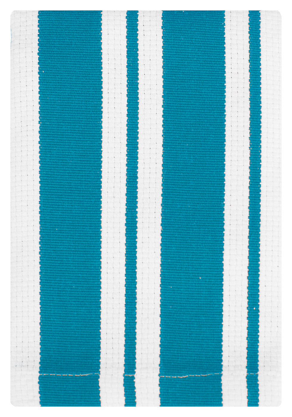 MU Kitchen Cotton Stripe Dish Cloth, 13 by 13-Inches, Set of 2, Aquamarine