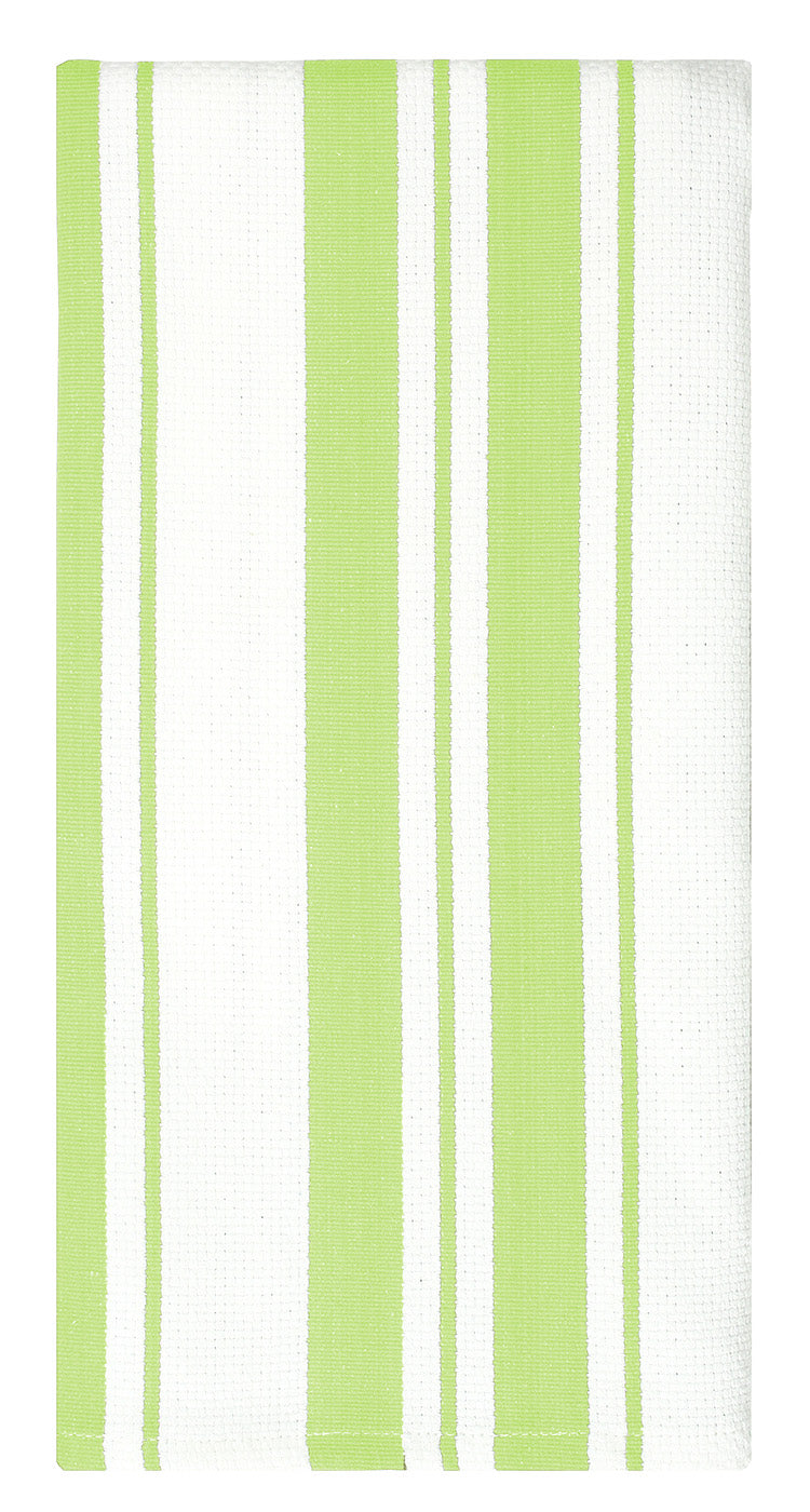 MU Kitchen 100% Cotton Basket Weave Stripe Dishtowel, 20 by 30-Inches, Pistachio