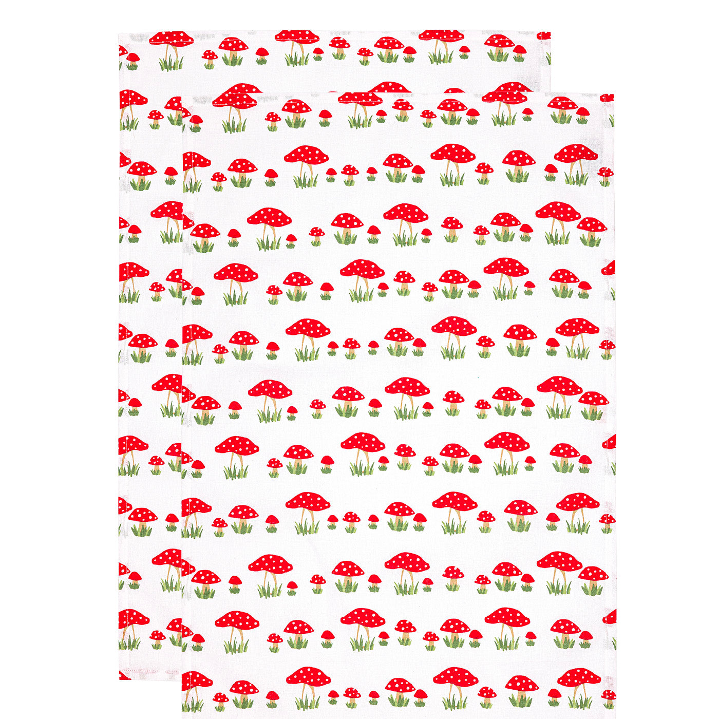 MU Kitchen Designer Cotton Dish Towel, Set of 2, Mushrooms