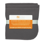 MU Kitchen 12" x 12" Waffle Microfiber Dish Cloth Set Of 3, Cadet Gray