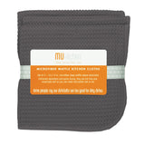 MU Kitchen 12" x 12" Waffle Microfiber Dish Cloth Set Of 3, Cadet Gray
