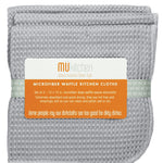 MU Kitchen 12" x 12" Waffle Microfiber Dish Cloth Set Of 3, Storm