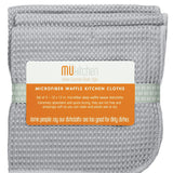 MU Kitchen 12" x 12" Waffle Microfiber Dish Cloth Set Of 3, Storm