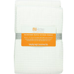 MU Kitchen 17-Inch x 25-Inch Waffle Microfiber Dishtowel, Set Of 2, White