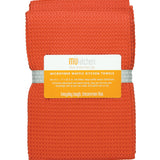 MU Kitchen 17-Inch x 25-Inch Waffle Microfiber Dishtowel, Set Of 2, Coral