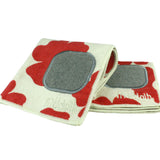 MU Kitchen 12" x 12" Microfiber Dish Cloth With Scrubber, Poppy Red