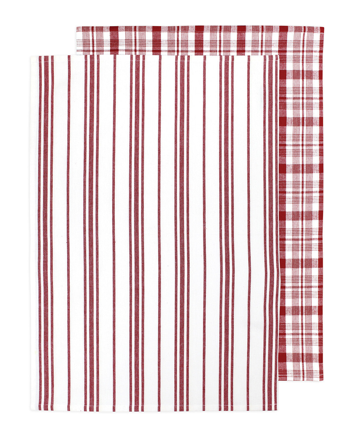 MU Kitchen 100% Cotton Farmhouse Dishtowel, Set of 2, 19 by 28-Inches, Cabernet