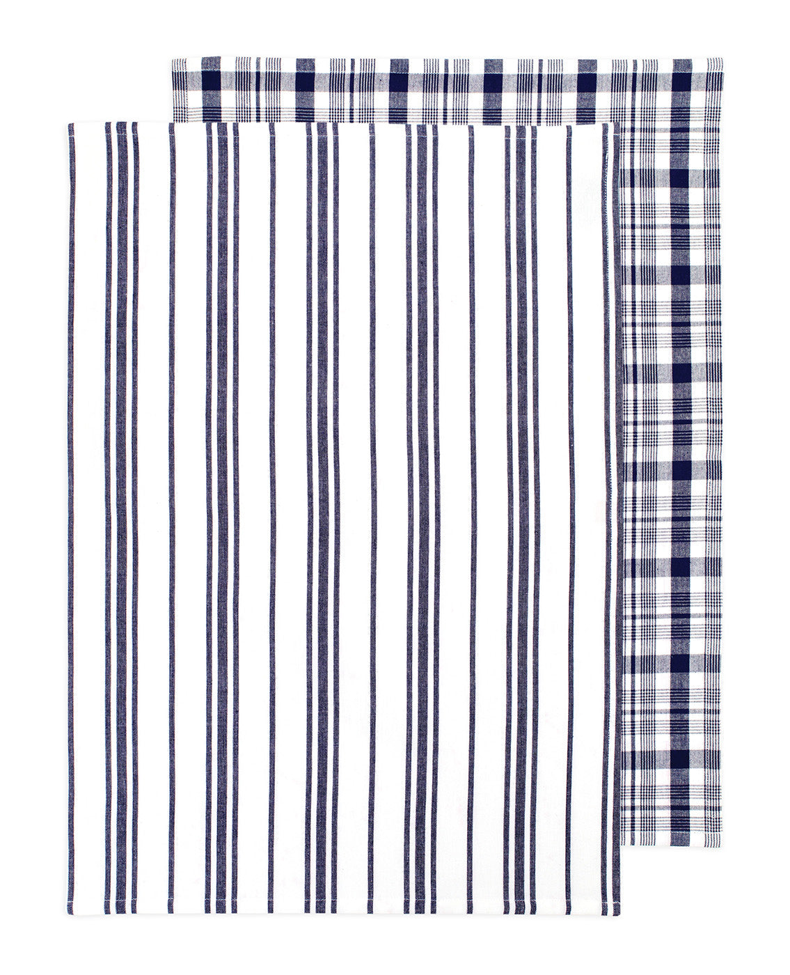 MU Kitchen 100% Cotton Farmhouse Dishtowel, Set of 2, 19 by 28-Inches, Ink Blue