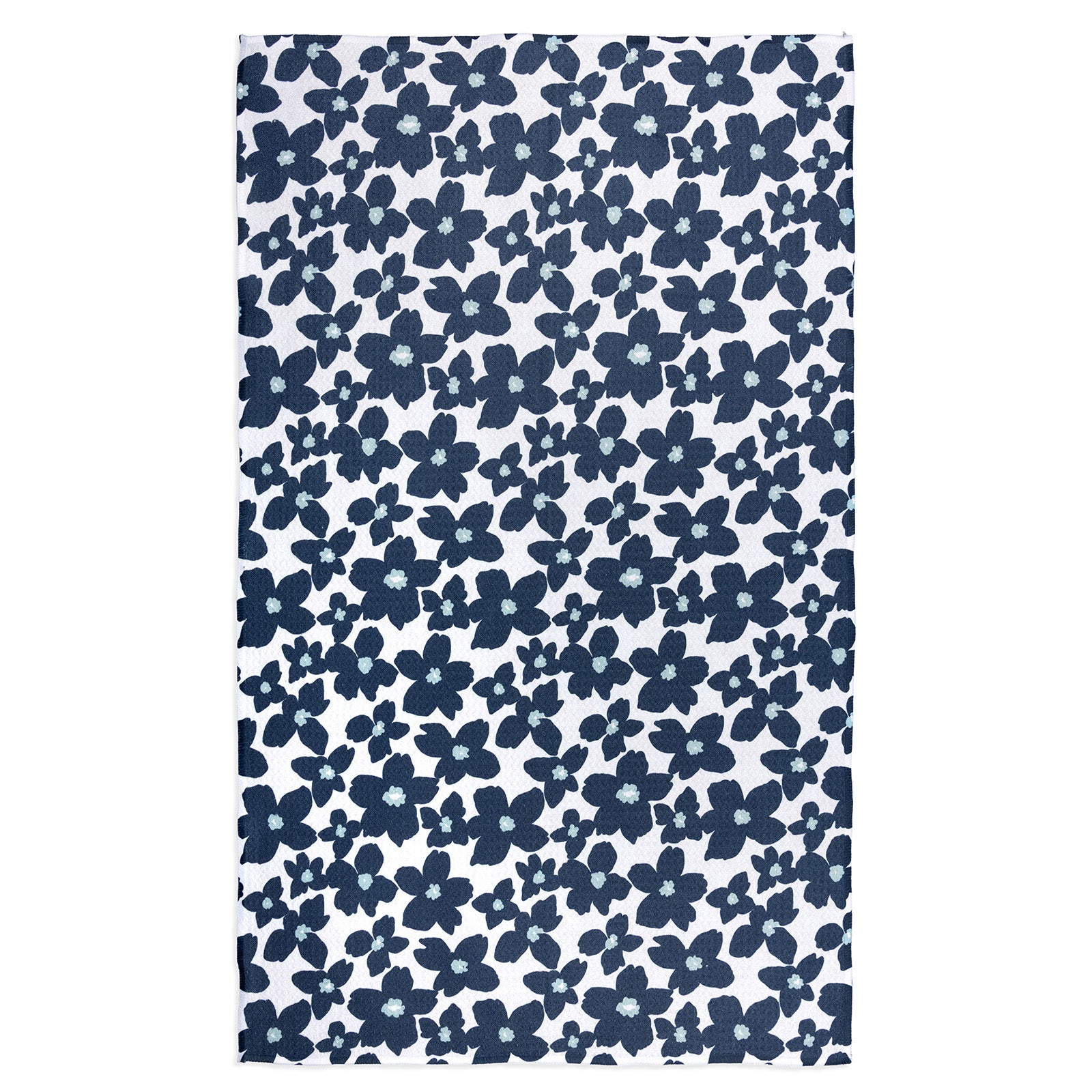 MÜkitchen VIBE Premium Quick Dry Dual Sided Recycled Towel, Periwinkle Floral, 18" x 30"