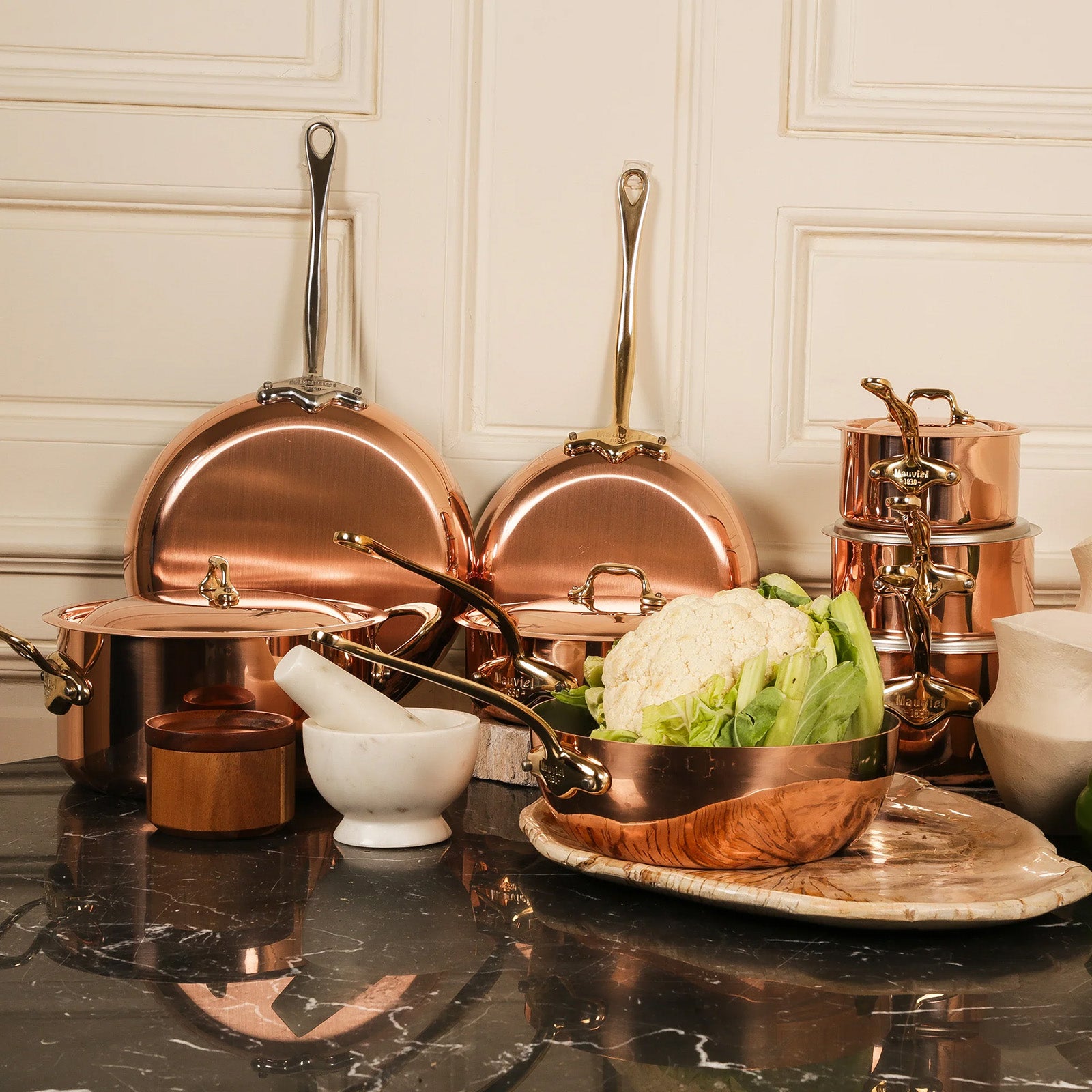 Mauviel M'Heritage 150 B Copper & Stainless Steel Cookware Set, 12-Piece