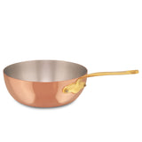 Mauviel M'Heritage 150 B Copper & Stainless Steel Curved Splayed Sauté Pan With Lid, 1.2-Quart