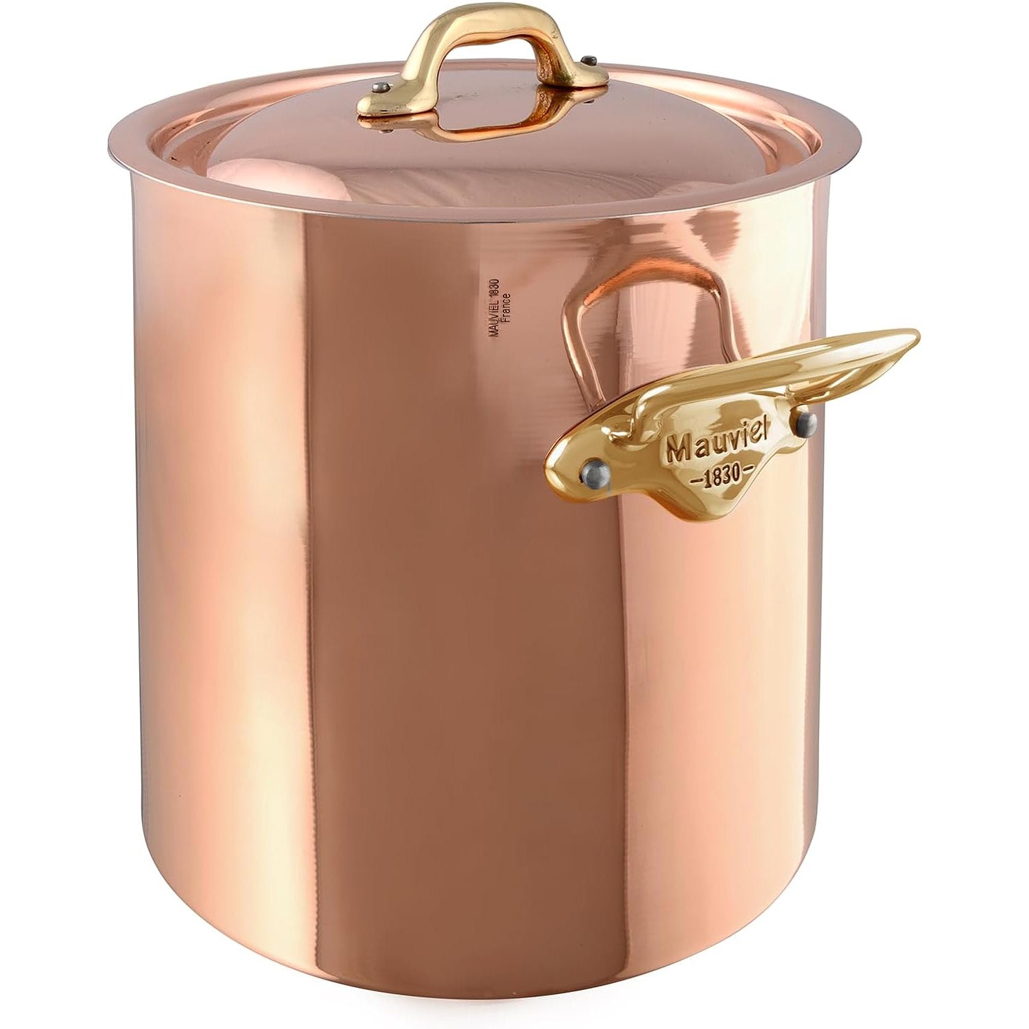 Mauviel M'Heritage 150 B Copper 9.9-Quart Stockpot With Lid and Brass Handles