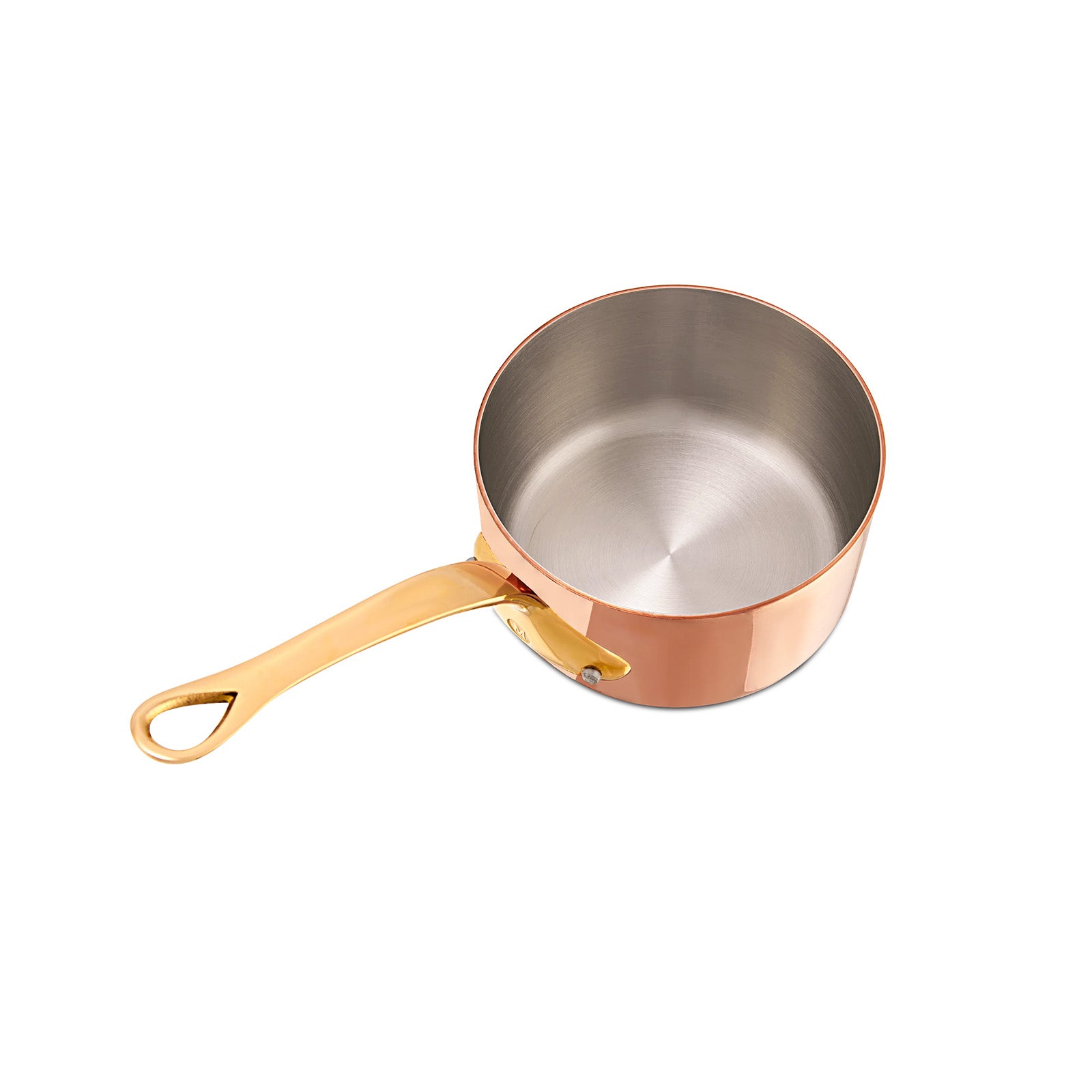 Mauviel M'Heritage 200 B 2mm Copper & Stainless Steel Sauce Pan With Lid and Brass Handles, 1.8-qt