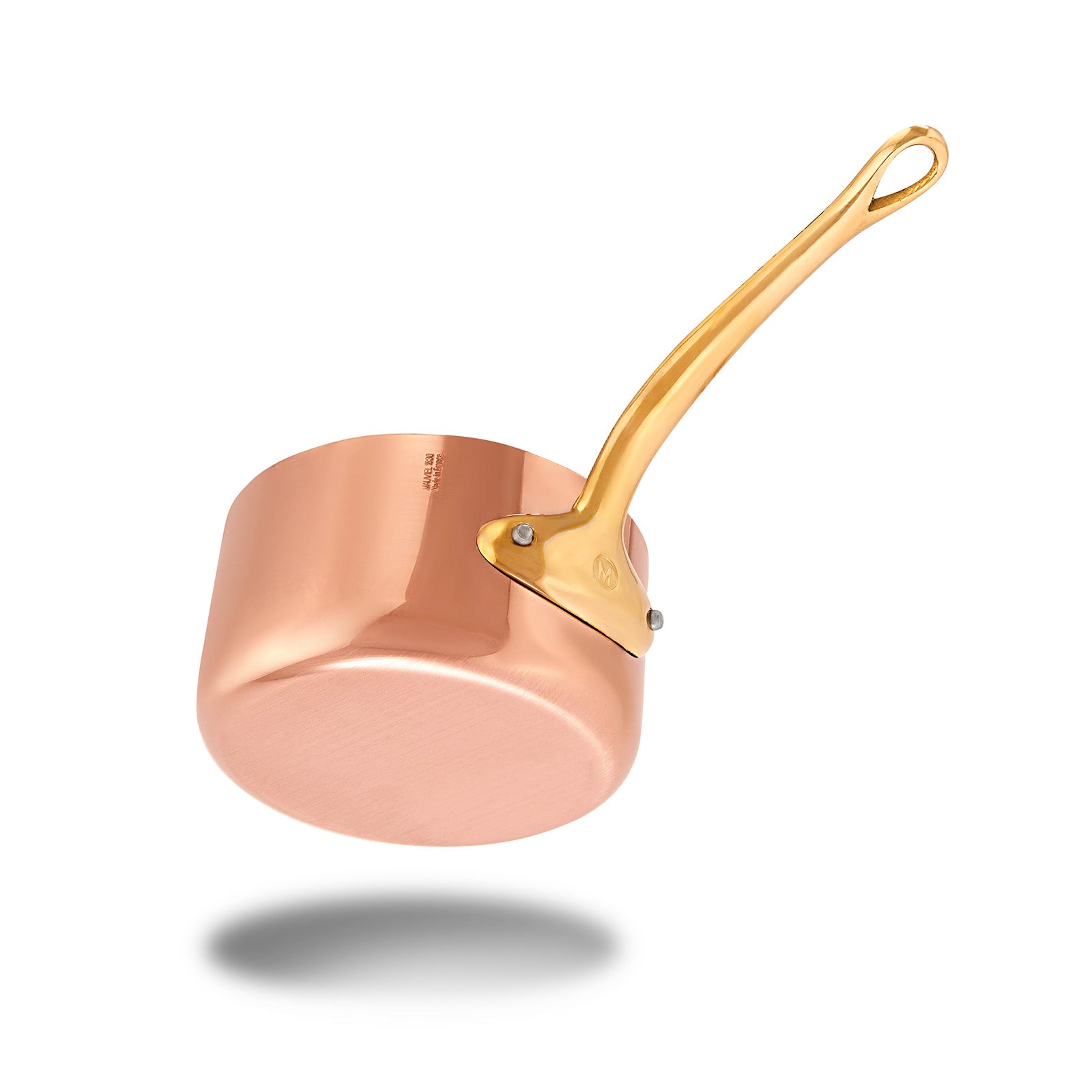 Mauviel M'Heritage 200 B 2mm Copper & Stainless Steel Sauce Pan With Lid and Brass Handles, 1.8-qt