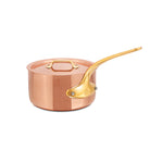 Mauviel M'Heritage 200 B 2mm Copper & Stainless Steel Sauce Pan With Lid and Brass Handles, 1.8-qt