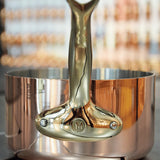 Mauviel M'Heritage 200 B 2mm Copper & Stainless Steel Frying Pan With Brass Handles, 10.24-in