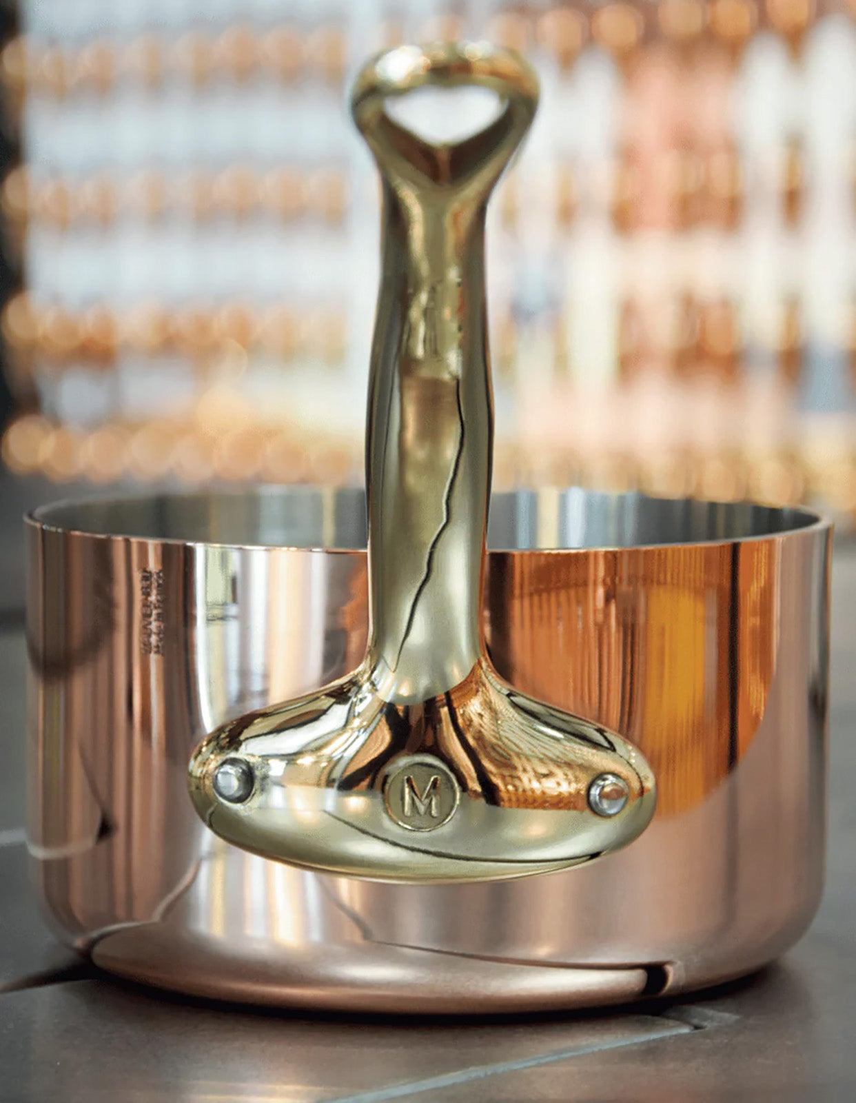 Mauviel M'Heritage 200 B 2mm Copper & Stainless Steel Frying Pan With Brass Handles, 10.24-in