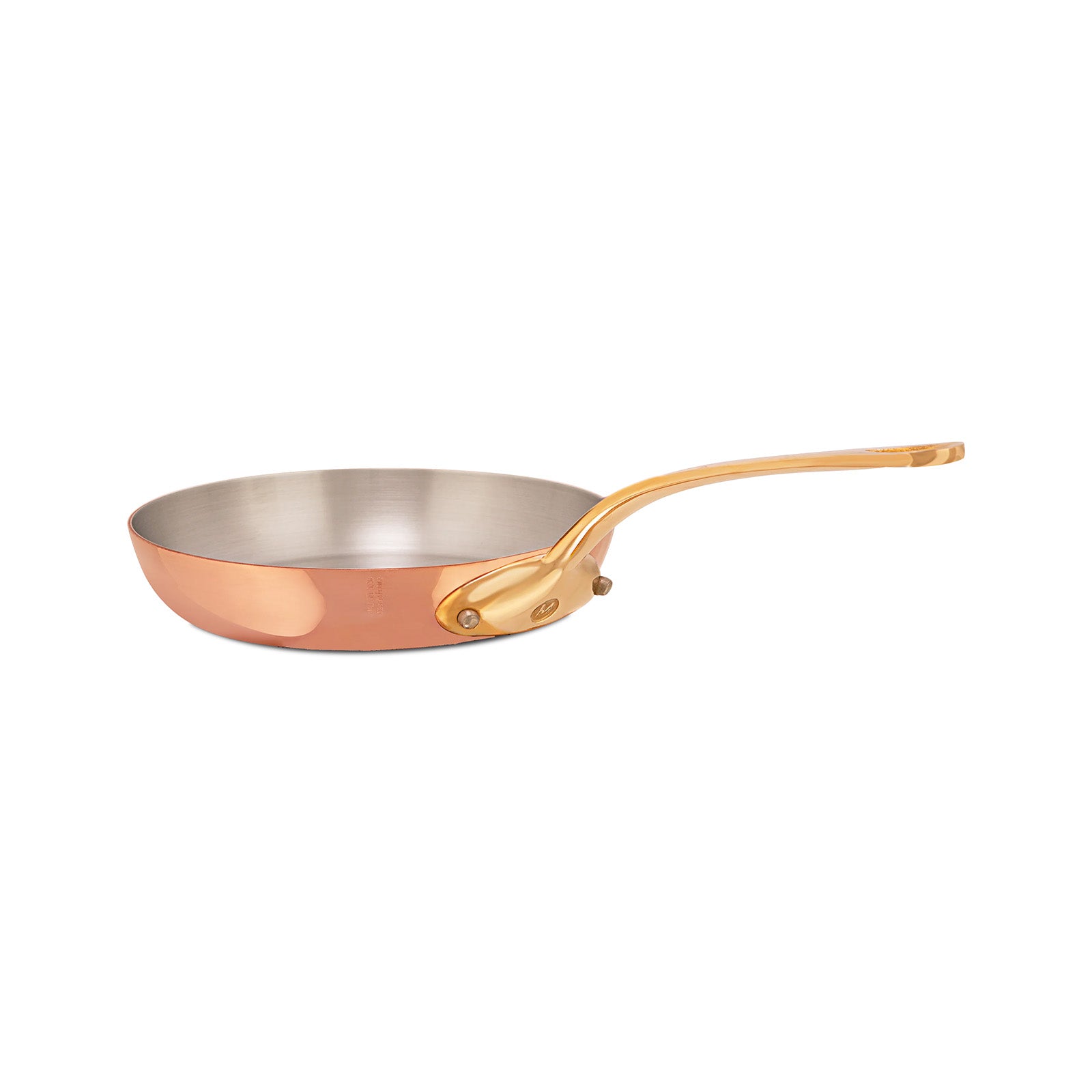 Mauviel M'Heritage 200 B 2mm Copper & Stainless Steel Frying Pan With Brass Handles, 10.24-in