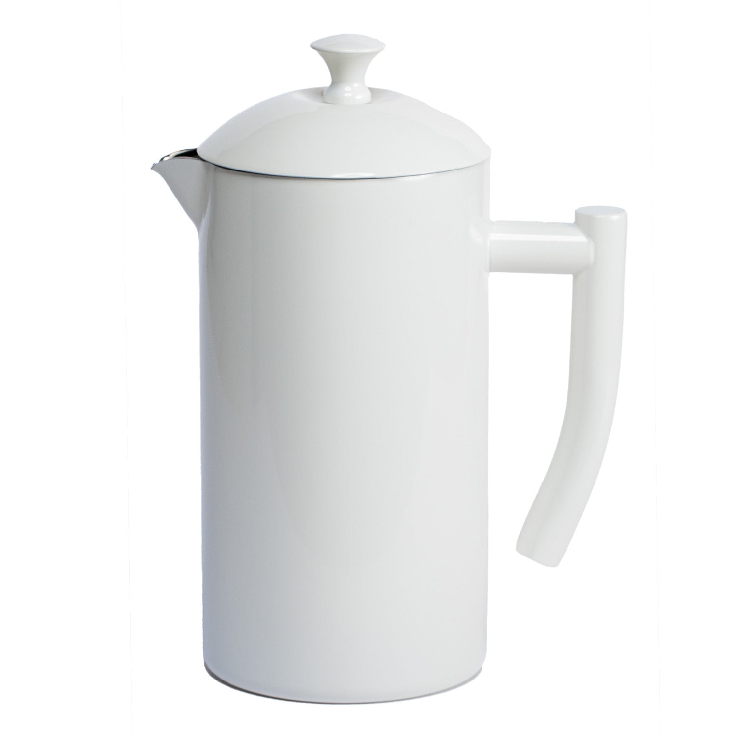 Frieling Double-Walled Stainless Steel French Press Coffee Maker, 34 fl oz, Snow White