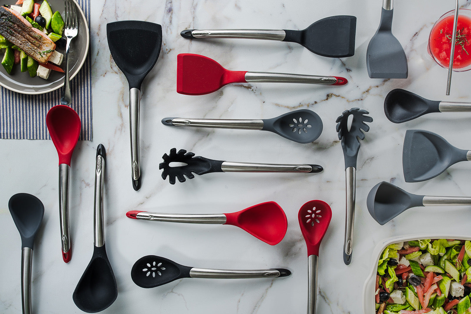 Cuisipro Silicone & Stainless Steel 12.5-Inch Turner, Gray