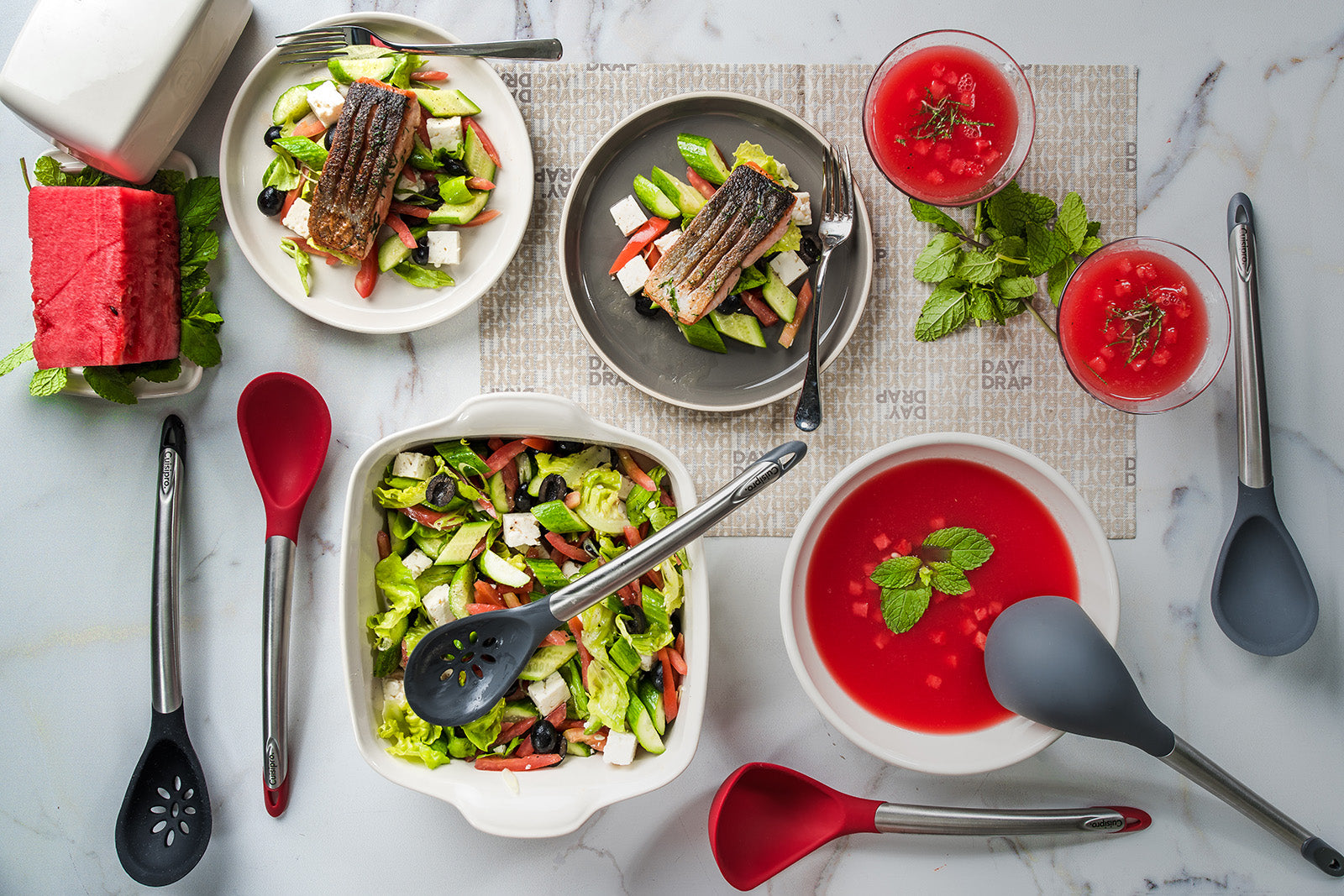 Cuisipro Silicone & Stainless Steel Spoon, Red