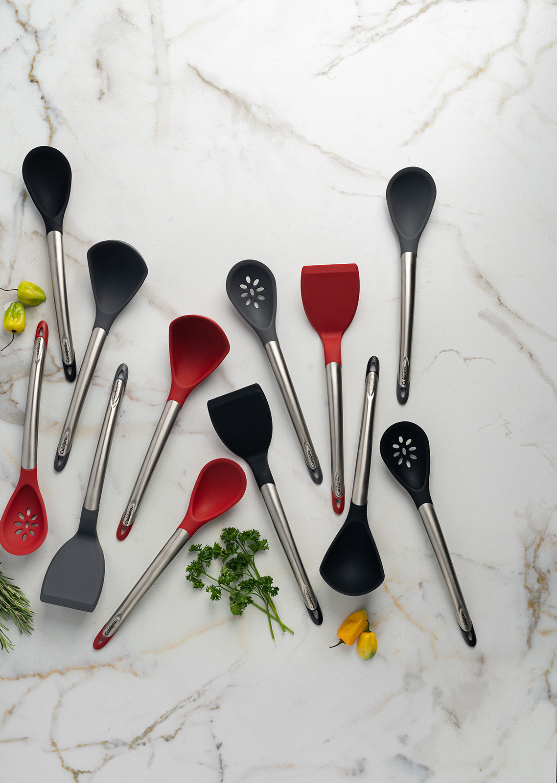 Cuisipro Silicone & Stainless Steel Spoon, Red