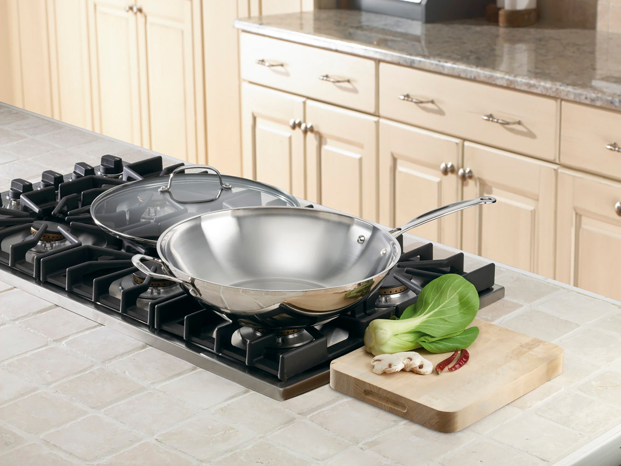 Cuisinart Chef's Classic Stainless 14" Stir-Fry w/Helper Handle & Glass Cover