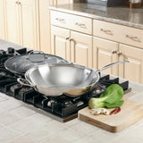 Cuisinart Chef's Classic Stainless 14" Stir-Fry w/Helper Handle & Glass Cover