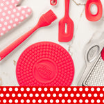Betty Crocker Silicone 7 x 7 Inch Trivet, Red
