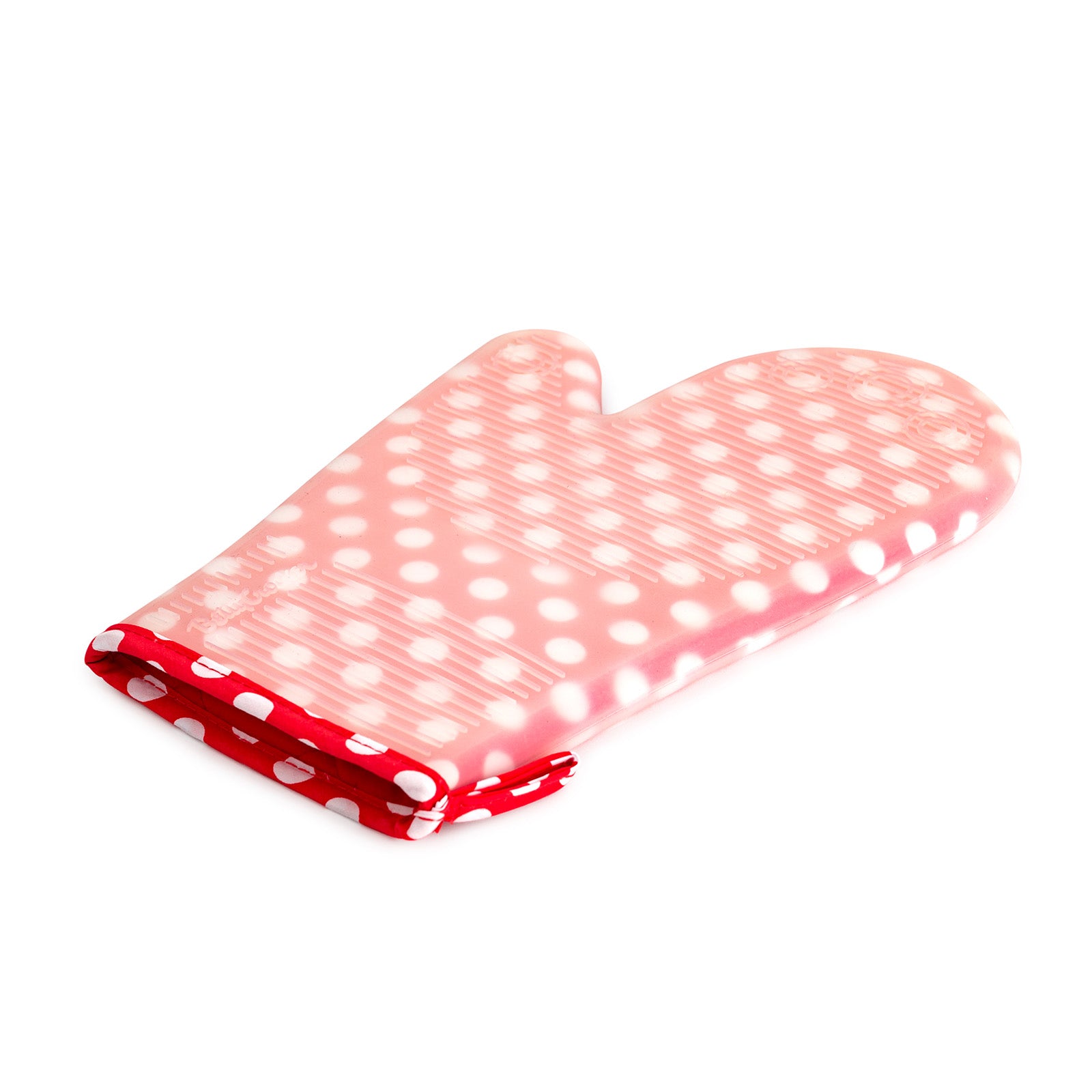 Betty Crocker Silicone Oven Mitt, Red w/White Polka Dots