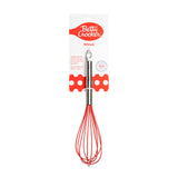 Betty Crocker Silicone Coated 10 Inch Whisk, Red/Stainless Steel