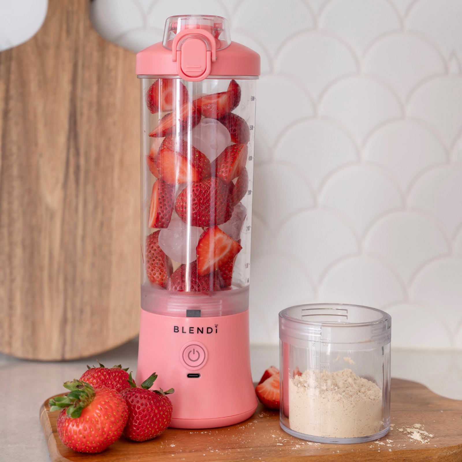 Blendi X 24 oz BPA-Free Rechargable Portable Blender, Pink