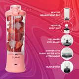 Blendi X 24 oz BPA-Free Rechargable Portable Blender, Pink