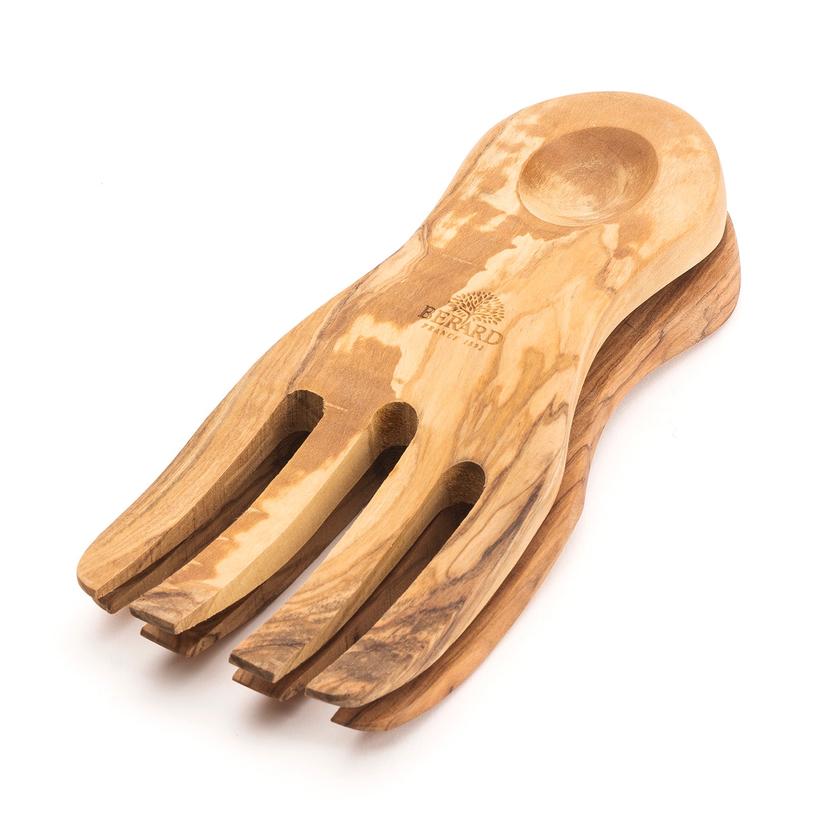 Berard Olive Wood Salad Serving Hands, 2 Piece Set