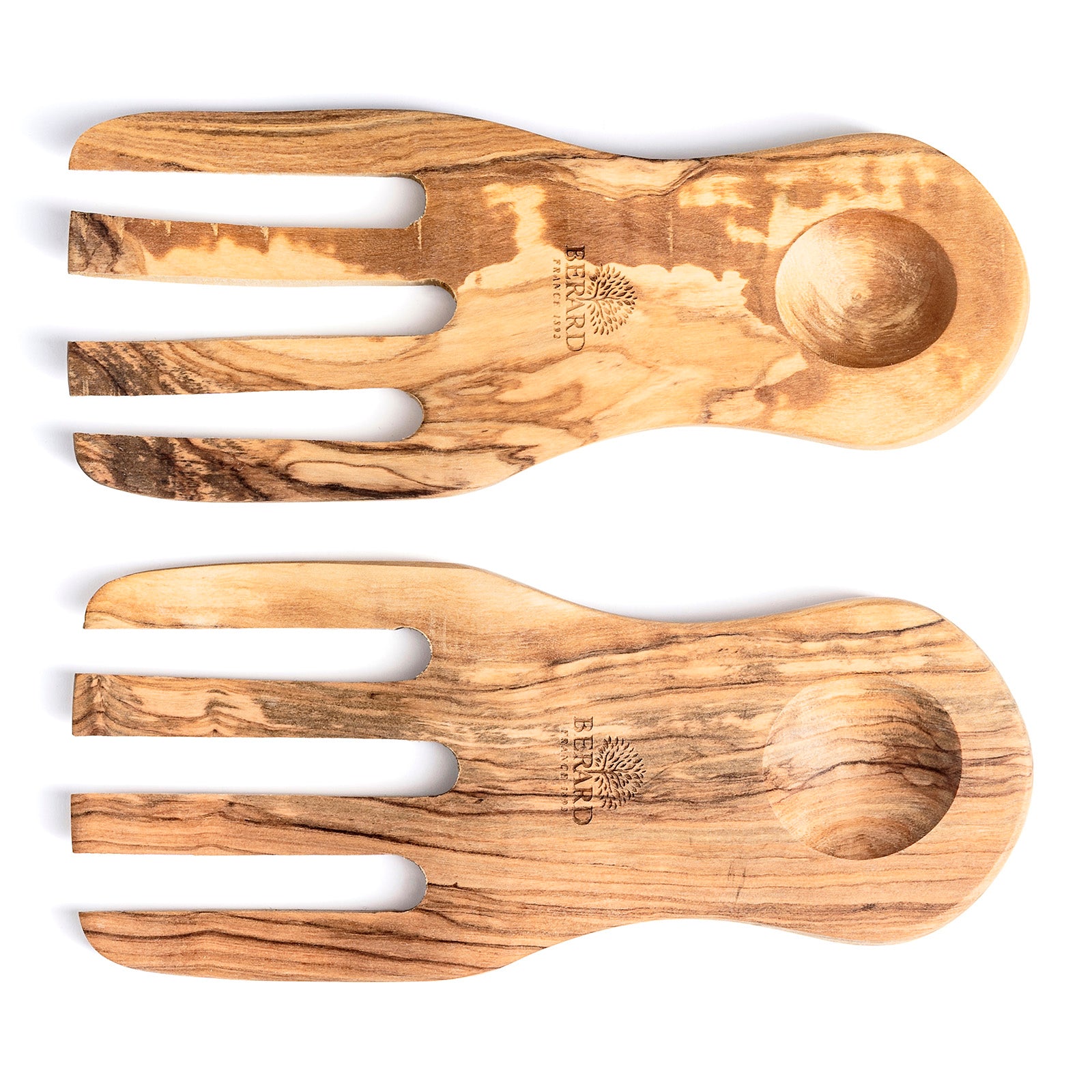Berard Olive Wood Salad Serving Hands, 2 Piece Set