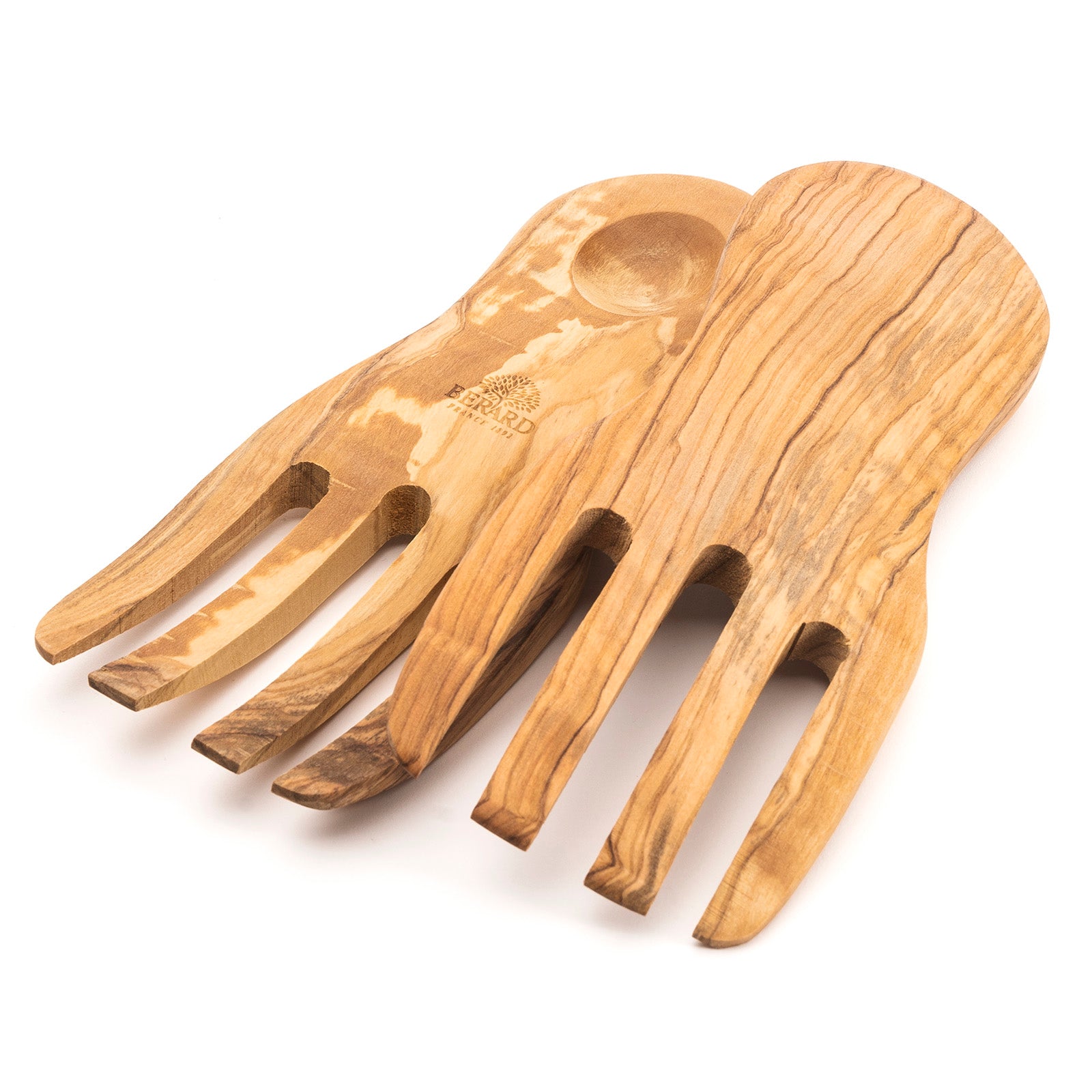 Berard Olive Wood Salad Serving Hands, 2 Piece Set