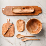 Berard France Olive Wood Handcrafted 2 Piece Salad Server Set
