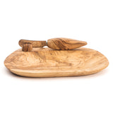 Berard France Olive Wood Handcrafted Butter Dish & Knife