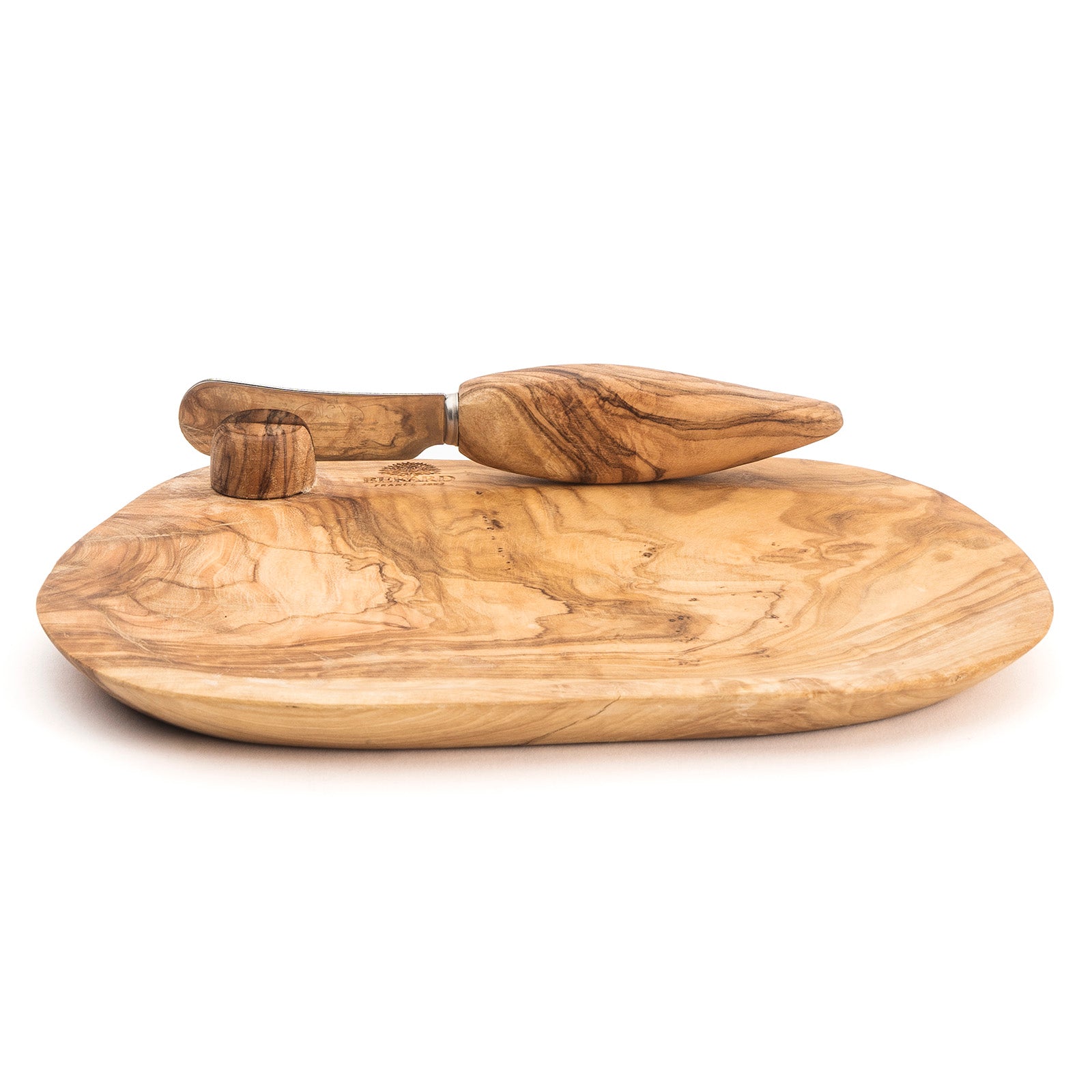 Berard France Olive Wood Handcrafted Butter Dish & Knife