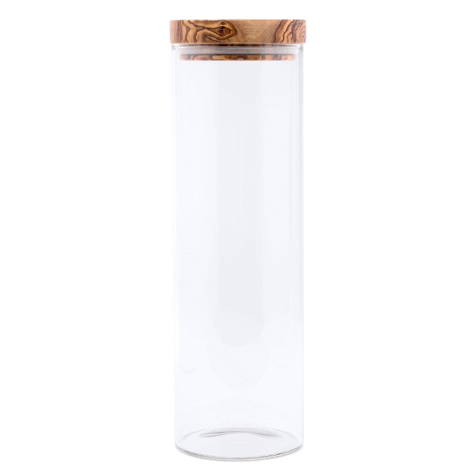 Berard Glass Storage Jar With Olive Wood Lid, 50-ounce