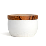 Berard France Olive Wood & Concrete Salt Keeper Box