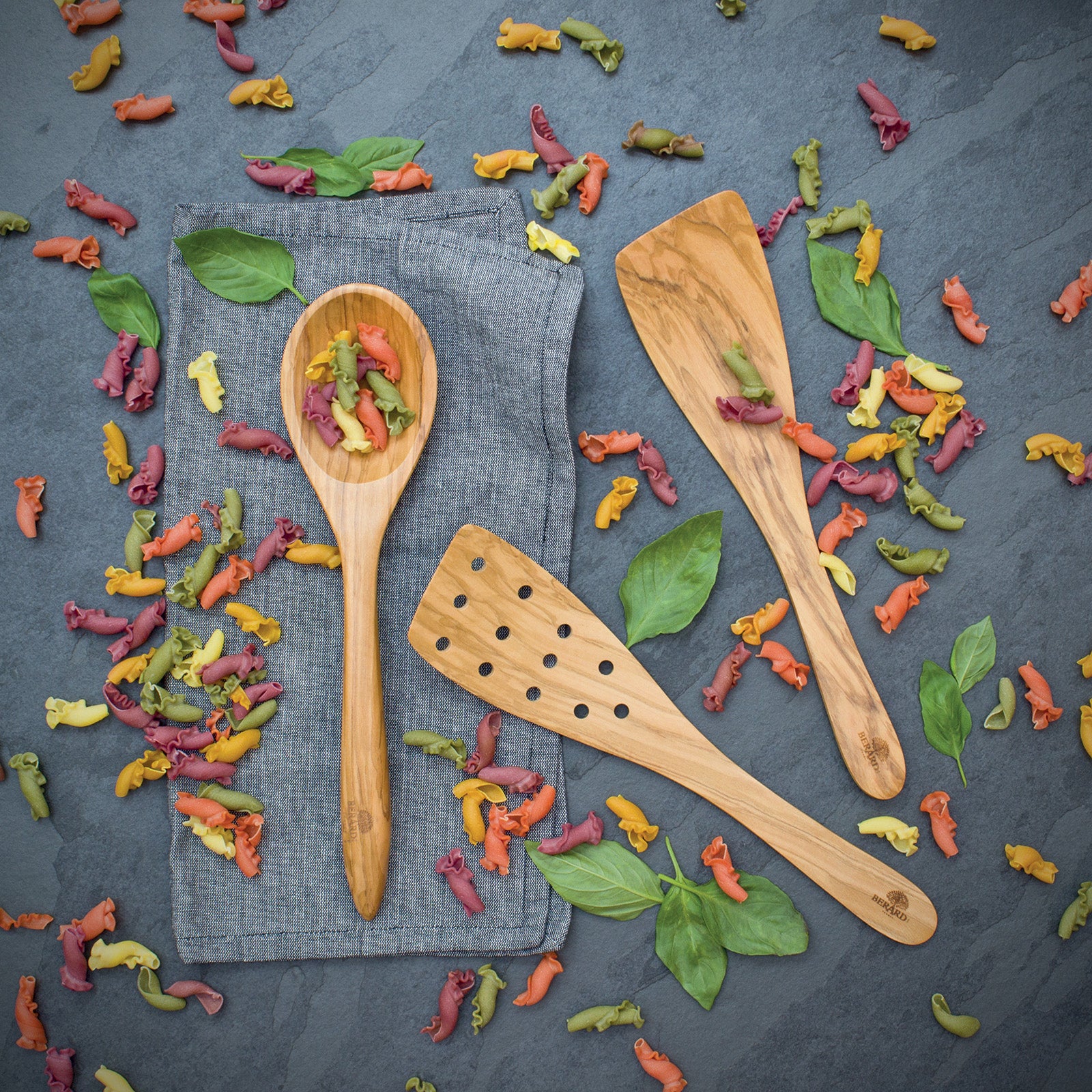 Berard Handcrafted Olive Wood 13 Inch Curved Spatula