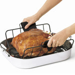 Cuisipro Roast & Serve Non-Stick Turkey and Poultry Roasting Rack, Black